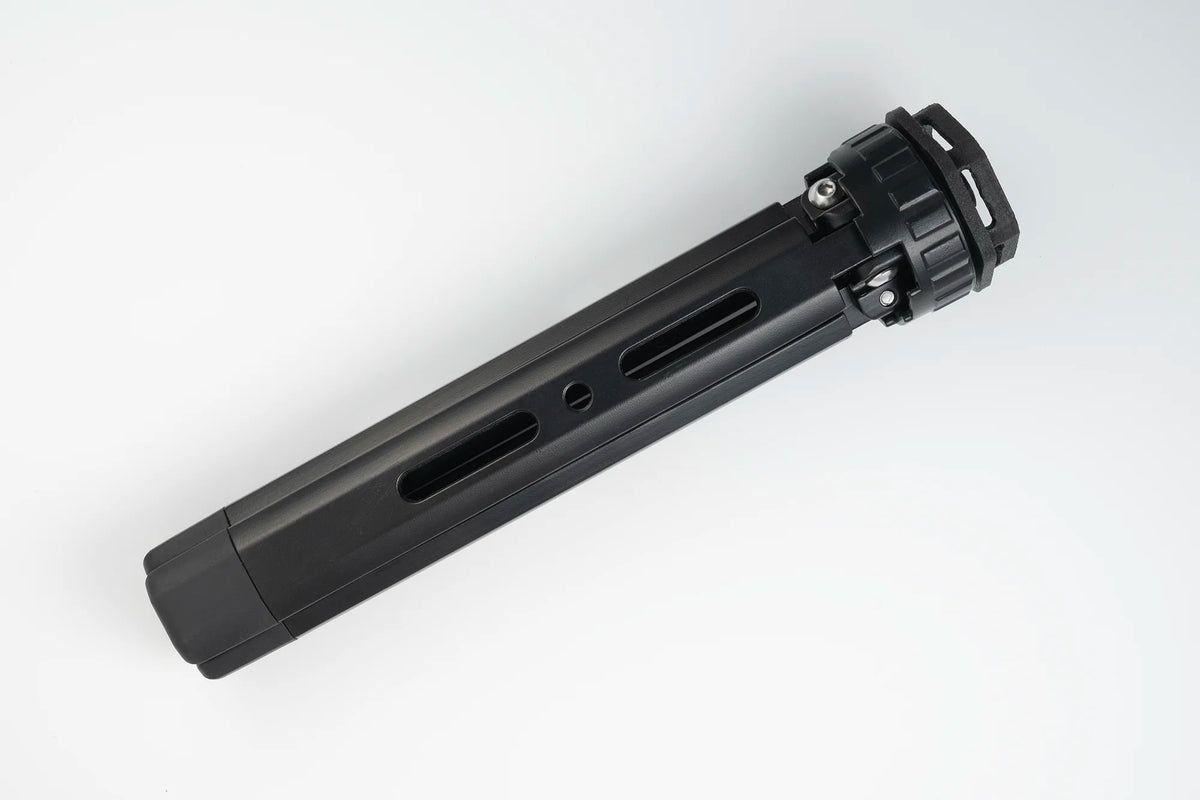 Zefra Tripod mount with its three legs folded together for storage.